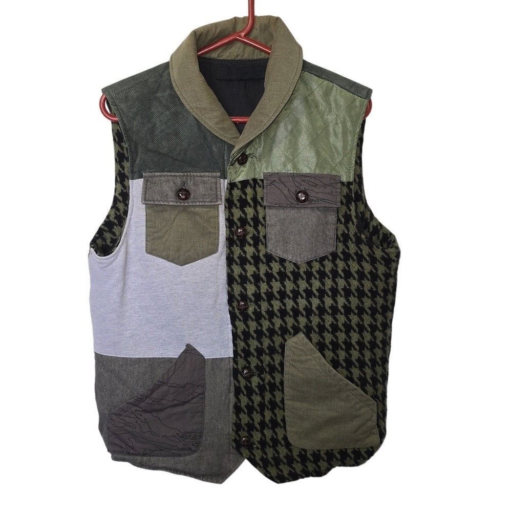 Black Scale Mens Puffer Down Vest Sz MEDIUM  OG Rare Blvck Scvle Green Black‎